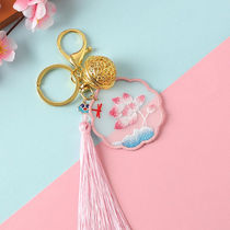 Factory sells apricot cross stitch DIY lion awakening embroidery handmade diy material package self-embroidered Ping An X Fu pendant key