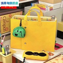 Girly color large-capacity foldable storage bag handbag portable document bag desktop storage pure-hearted students