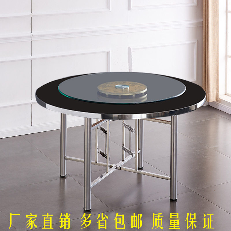 Simple table thickened large round table Home Dining Table Banquet Dining Room Hotel Canteen Turntable Large Table Warp-Taobao