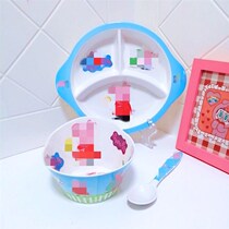 Spot cartoon melamine childrens tableware set baby compartmentalized meal G plate spoon eating bowl kindergarten home plate