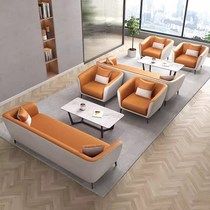 Office-style hair appointment modern rest area reception Xiaosha leisure three-person business briefing sofa coffee table combination