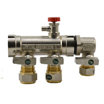 Water distributor end ball valve inner and outer wire elbow union three-way valve water pipe joint with S piece 1620 turn 1 inch