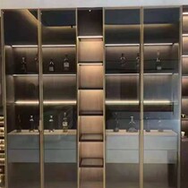 Minimalist glass cabinet door customized wardrobe wine cabinet bookcase cabinet 20 narrow edge aluminum alloy T tempered glass cabinet door custom