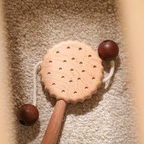 Newborn baby solid wood toy can chew rattle wooden soothing and grasping full moon gift one-year-old grasping props
