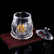 Sufa l water supply Buddha cup thickened crystal water supply cup temperature-resistant cup non-explosion Buddha high monk water purification cup Buddha cup holy water