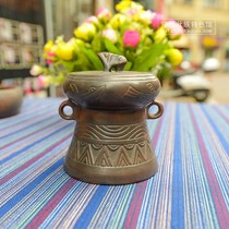 Direct sales new product Guangxi ethnic characteristic business gifts Qinzhou Nixing pottery Zhuang Q bronze drum Kungfu tea set 10 pieces