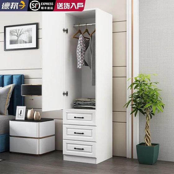 欧式衣柜简易单门50宽立柜飘窗柜阳台卧室小型储物角柜木质收纳柜