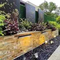 Black painted stainless steel water outlet waterfall garden courtyard water curtain wall water curtain fish pond landscaping artificial stacked water