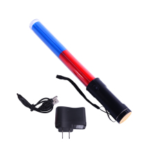 Rechargeable multi-functional traffic baton night road LED flash stick red and blue flash warning stick fluorescent stick