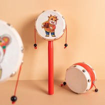 Customized newborn children traditional rattle wooden baby rattle boy girl wooden baby toy 0-1 years old