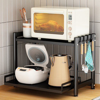Kitchen microwave oven storage rack household countertop multi-function pull-out discharge rice cooker air fryer storage rack