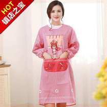 Kitchen clothing womens new custom apron kitchen stove mothers clothing men and women reverse dressing y one-piece dishwashing long-sleeved full