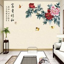 Chinese embroidery background wall cloth with unique peony flowers three-dimensional independent embroidery living room sofa bedroom bedside TV wall cloth