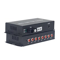 Forward one-way lotus head voice broadcast grade optical transceiver to fiber optic transceiver pair of 8-way audio optical transceiver