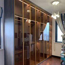 Minimalist glass cabinet D door custom wardrobe wine cabinet bookcase cabinet 20 narrow edge aluminum alloy tempered glass cabinet door custom