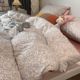 American freehand pastoral lady fashionable fresh small floral full G cotton four-piece duvet cover bed linen bedding