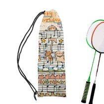 Cartoon printed badminton racket bag drawstring pocket portable sports bag badminton racket bag