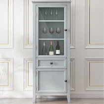 American living room bathroom side cabinet narrow side cabinet vertical cabinet bathroom oak solid wood toilet storage cabinet floor high cabinet customization