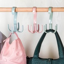 Household rotatable multi-purpose hanger plastic windproof bag storage rack scarf scarf tie hanger 4-claw hook