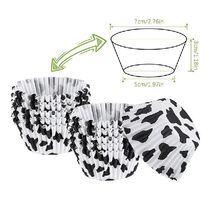 LUDA 00 Pcs Cow Animal Print Cupcake Liners Cases Baking