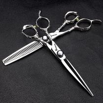 Hairdressing scissors 6-inch left-handed hairstylist flat cut P thin tooth scissors hair salon hair scissors
