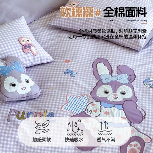 Cartoon cotton four-piece set 2025 new children's bed sheets and quilt covers three-piece sets bed covers Y-set dormitory bedding