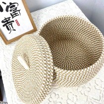 Cotton rope woven desktop e-top small debris storage box creative home storage box remote control storage basket with lid