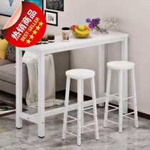 Household solid wood bar table wrought iron wall x bar table simple casual coffee table retro small bar high bar