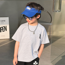 High stock quick delivery Chen Dazhu childrens clothing boys summer T-shirt short-sleeved 2023 new style with letter printing pro