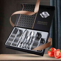 Hot-selling new knife simple household stainless steel tableware five-component F kit gift box business gift fork and spoon set
