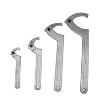 Precision locking round nut hook type adjustable wrench Round head square head adjustable crescent wrench with hook head