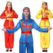New Yangko costumes for men and women middle-aged and elderly dance costumes waist drums gongs and drums dragon and lion dance costumes