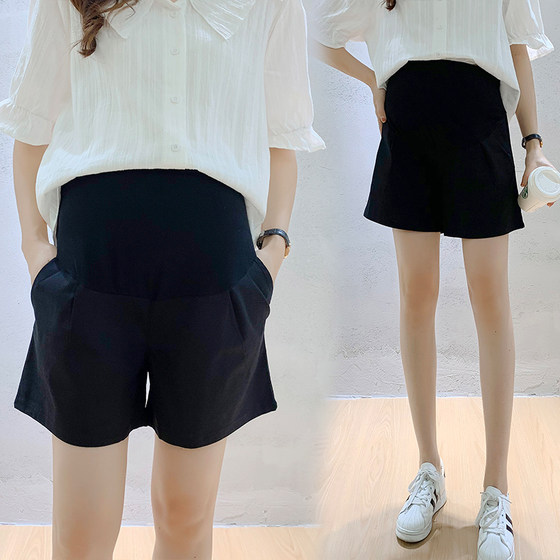 
Maternity shorts for summer thin pregnant women pants v casual cotton and linen outside wearing fashionable loose safety pants abdomen support base
