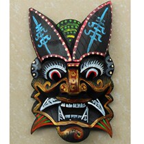 Special sale wood carving performance props handmade Nuo mask J Zhongjin Nuo 14*25cm left