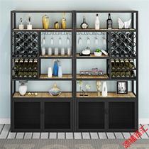 Light luxury restaurant iron wine rack bar wine cabinet simple red wine display floor-standing wine glass storage rack color