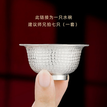 Sufa S999 sterling silver handmade hammered water supply bowl Buddhist temple offering water supply cup Tibetan Tantric offering bowl and cup