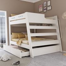 Upper Bunk Bed Double B Floor Bed Small Family Type Primary And Secondary Bed Multifunction Combination High And Low Bed Solid Wood Two Floors Up And Down Laying Children