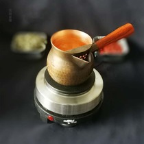Pure copper fair cup thickened long copper can tea brewing tea set heating electric stove complete set of roasted tea cans