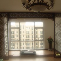 Customized solid wood lattice i-density board through-board solid wood carving background wall entrance partition solid wood screen