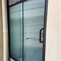 Bathroom straight-line shower room dry and wet separation partition tempered glass bathroom toilet artifact household sliding door