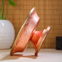 Eight Auspicious Cultivation and Protection Cups Red Bronze Carved Water Cups Tibetan L Tantric Holy Water Cups for Avalokitesvara in front of the Buddha