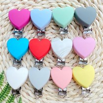 3PCS Heart shape Silicone Pacifier Clip Pacifier Chain Holde