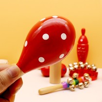 Baby small sand hammer red ball hand rattle newborn baby hand grasping and listening visual training red toy small rattle