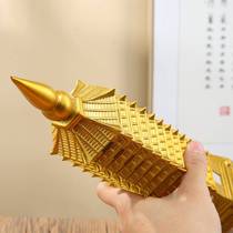 Sufa pure copper Wenchang Tower ornaments die-cast high-quality brass Wenchang Tower Gold List Learning Tower metal craft gift pendant