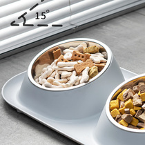 Cat rice bowl cat bowl double bowl dog food bowl dog bowl pet cat rice bowl slanted mouth to prevent overturning cat food bowl