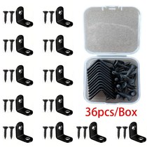 36pcs Box Black L-shaped right Angle Support Accessories wit