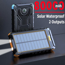 New Solar Power Bank 80000mAh High Capacity Portable Charger