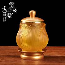 Sufa l Buddha Hall Offering Cup Holy Grail Water Great Compassion Flower Water Embossed Glass Lotus Water Supply Cup Offering Buddha Water Purification Cup Free Shipping M