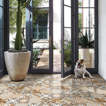 Guan color retro wall tiles kitchen bathroom bathroom tiles balcony black and yellow anti-slip floor tiles T poor style tiles all