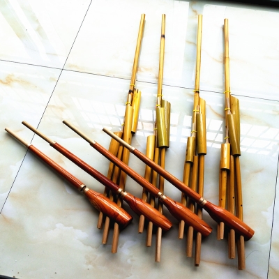Lusheng Miao Guizhou Bamboo Instrument Props National Medium Trumpet Performance Yunnan Six-Tube Miao Handmade Trumpet Stage Road